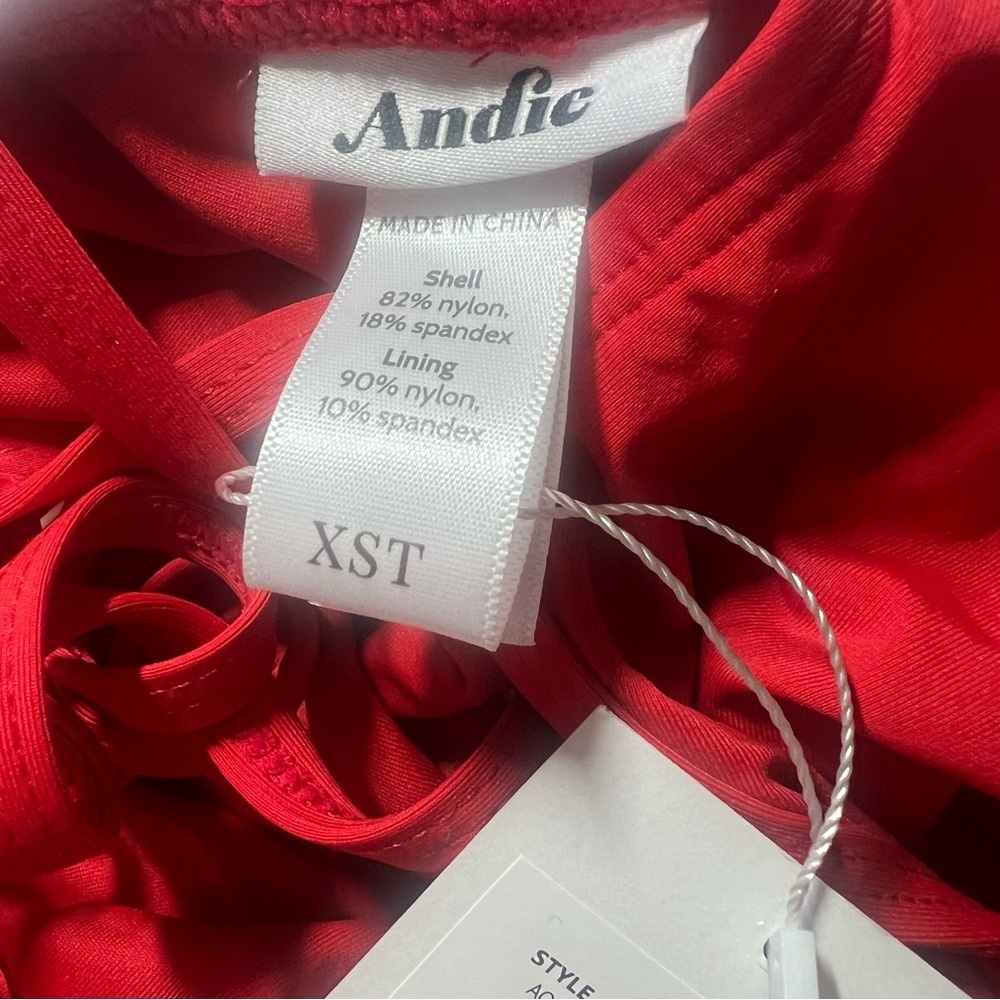 NWT Andie Swim The Paloma One Piece Swimsuit Flat Cherry Red Size XS TALL XST - Picture 10 of 11